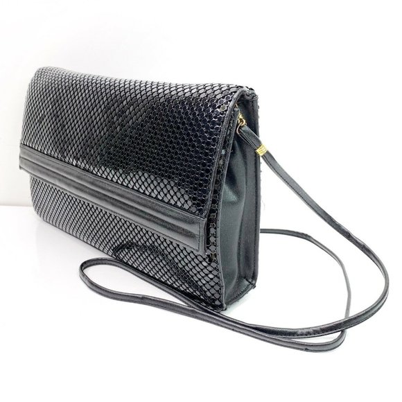 Vintage Whiting & Davis Metal Mesh Leather Clutch - Picture 4 of 9